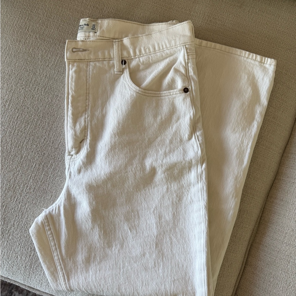 Abercrombie & Fitch Men's Off-White Jeans